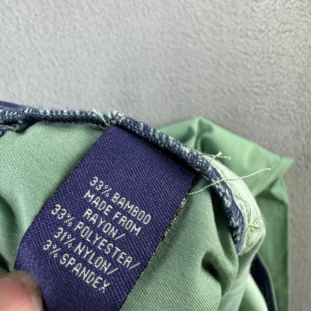 johnnie o Mens PREP-FORMANCE Kiwi Green Chino Pants 33x34 JMPA1200 Golf Stretch - Picture 7 of 10